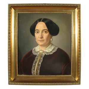 Portrait d'Une Dame  Giacomo Fiamminghi (luzzara, 1815 - Vérone, 1895)