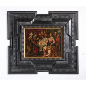 “the Supper At The House Of Simon The Pharisee,” An Oil Painting On Copper In The Venetian-flemish Style