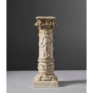 Decorative Plaster Column - Eliodoro Coccoli Collection, Early 20th Century