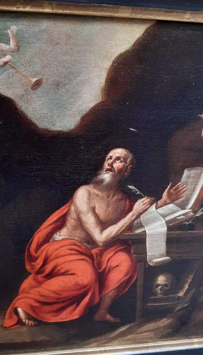 Peinture De Saint Jerome,XVIIe Siecle-photo-3
