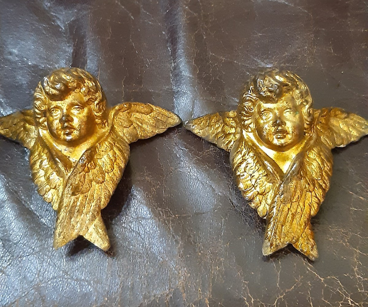 Pair Of 18th Century Angel Heads-photo-2