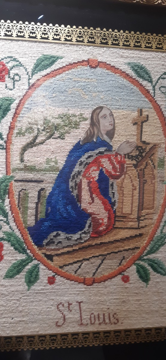 Broderie dans un cadre dorè-photo-2