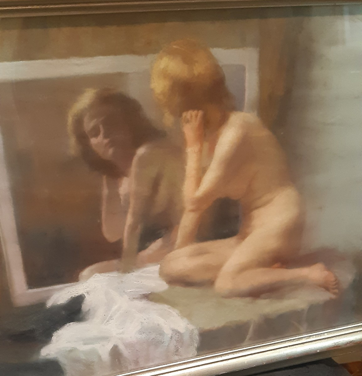Tableau "femme au miroir-photo-2
