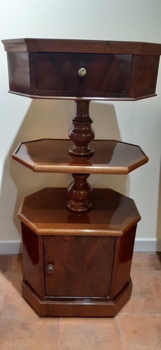 Pedestal Table With Several Shelves, 19th Century-photo-2