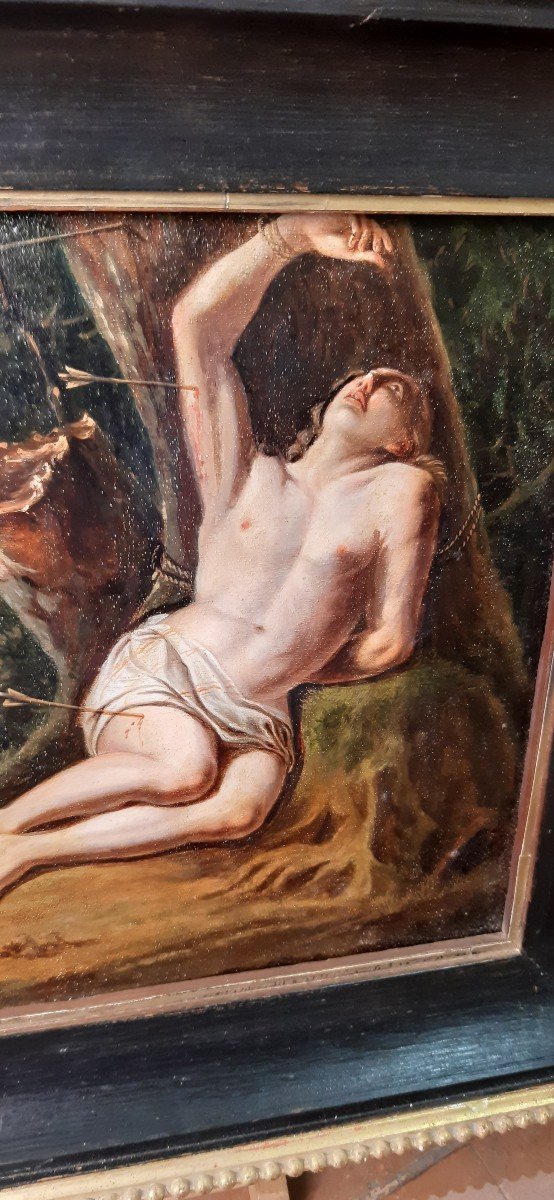 Painting S.sebastiano, Century XIX-photo-2