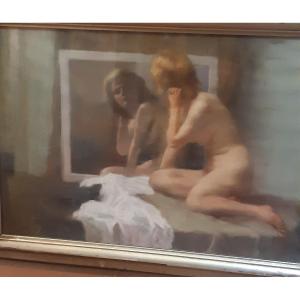 Tableau "femme au miroir