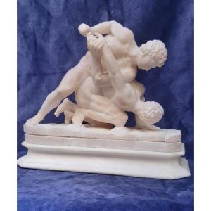 Sculpture Of Wrestlers, 19th Century