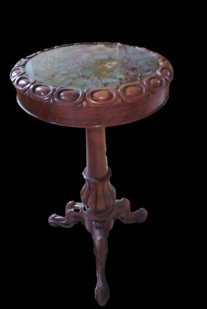 Table Basse Ancienne Louis Philippe Du Milieu Du 19ème Siècle En Merisier Onyx-photo-3