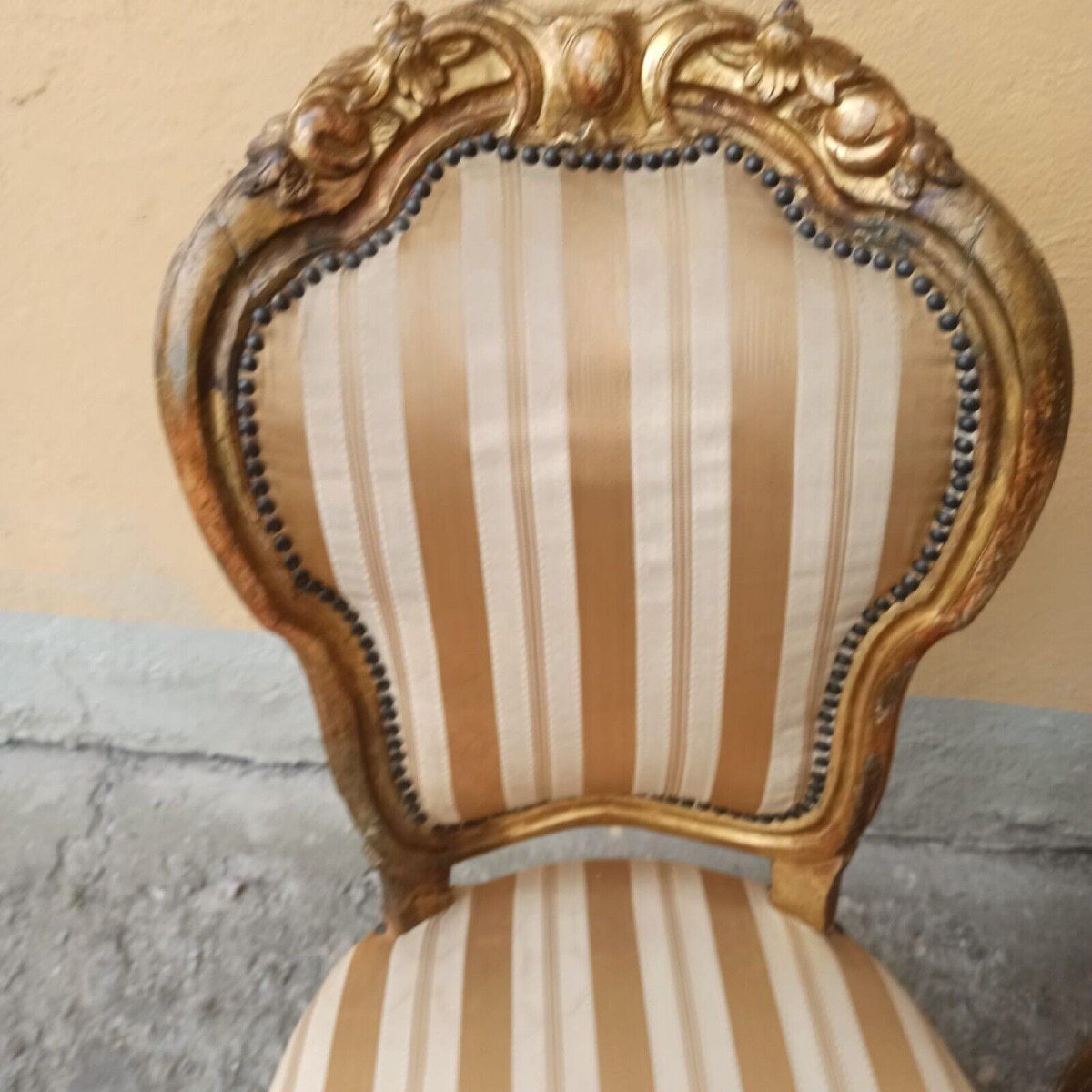 Pair Of Mid-19th Century Louis Philippe Gilded Chairs-photo-2