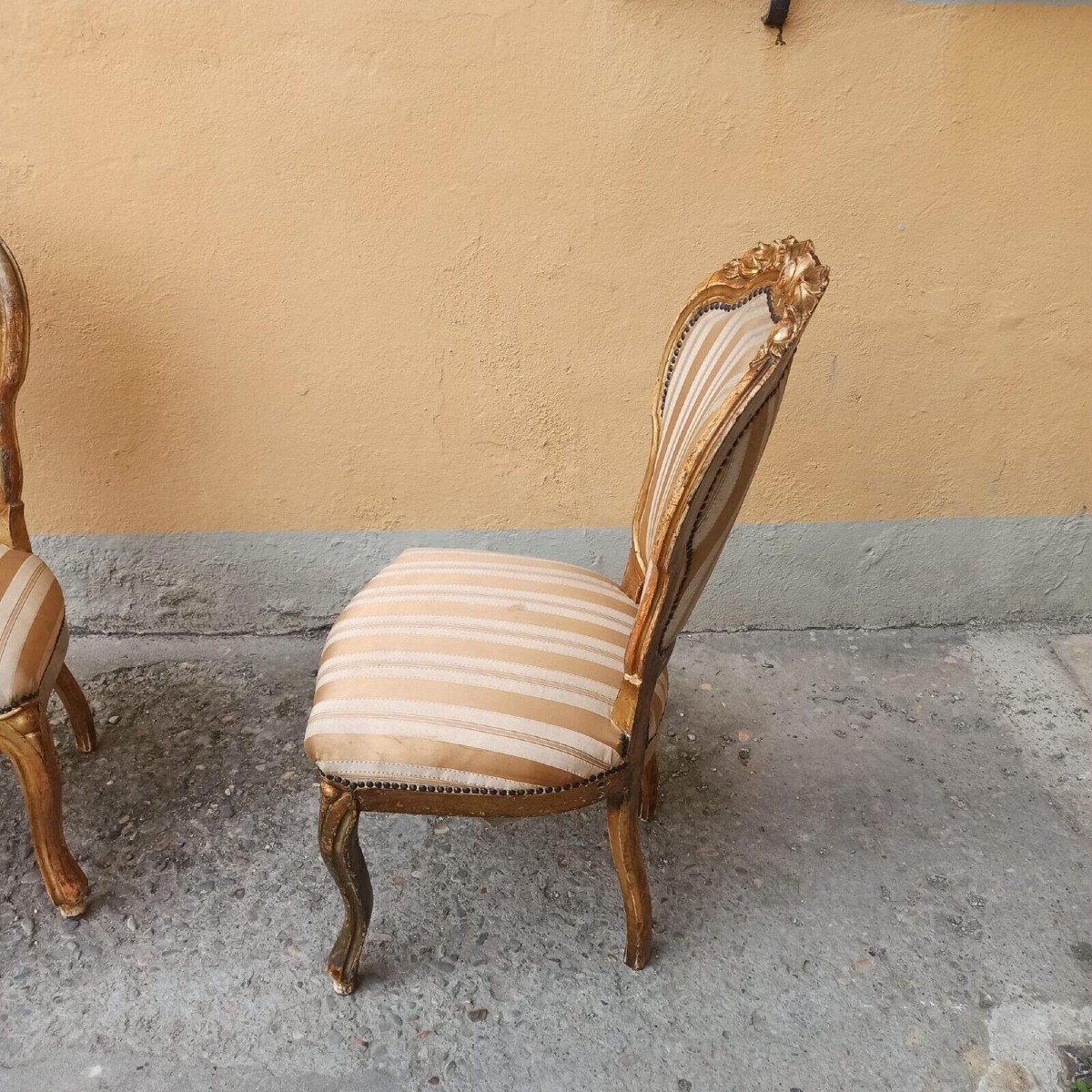 Pair Of Mid-19th Century Louis Philippe Gilded Chairs-photo-3