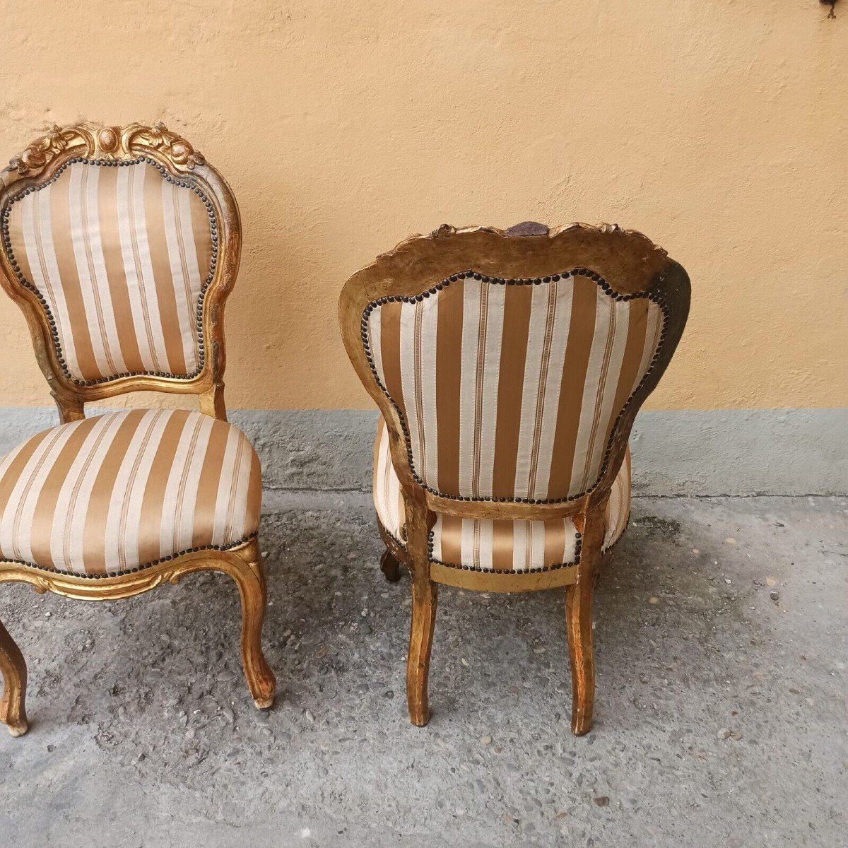 Pair Of Mid-19th Century Louis Philippe Gilded Chairs-photo-5