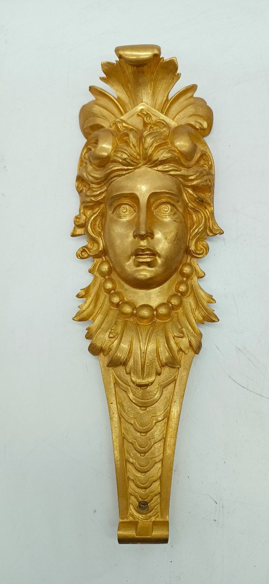 Paire De Cariatides En Bronze Doré Au Mercure 27cm X 10-photo-3