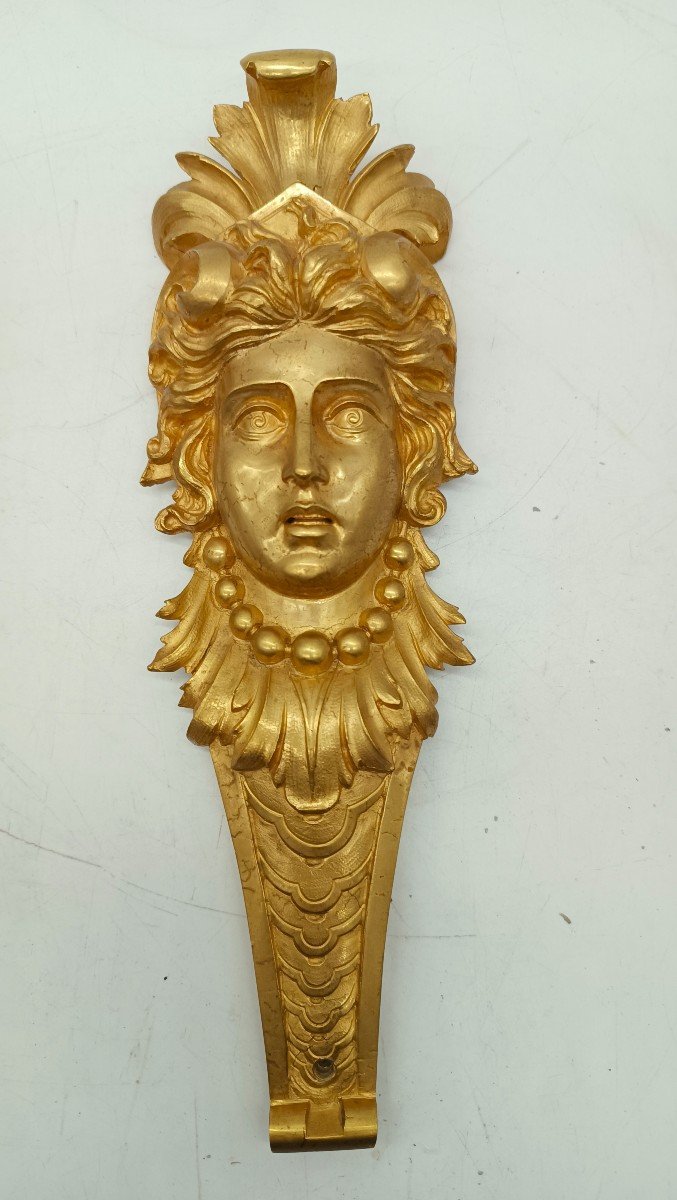 Paire De Cariatides En Bronze Doré Au Mercure 27cm X 10-photo-4