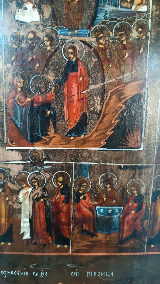Ancient Russian Icon From The Early 19th Century - The 12th Feasts-photo-5