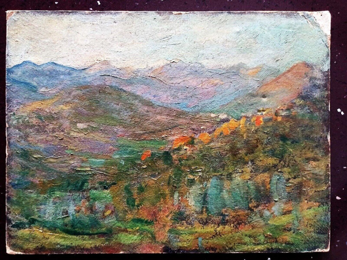 "clemente Levi Pugliese" Impressionist Landscape Oil-photo-3