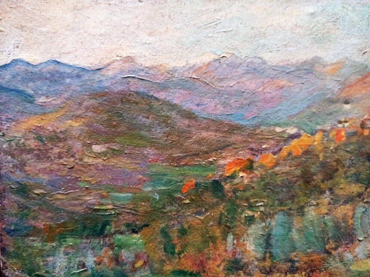"clemente Levi Pugliese" Impressionist Landscape Oil-photo-3