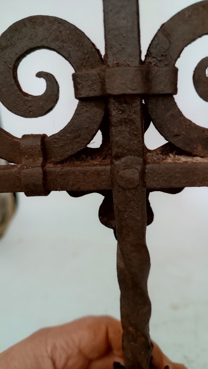 Antique Wrought Iron Candlestick-photo-6