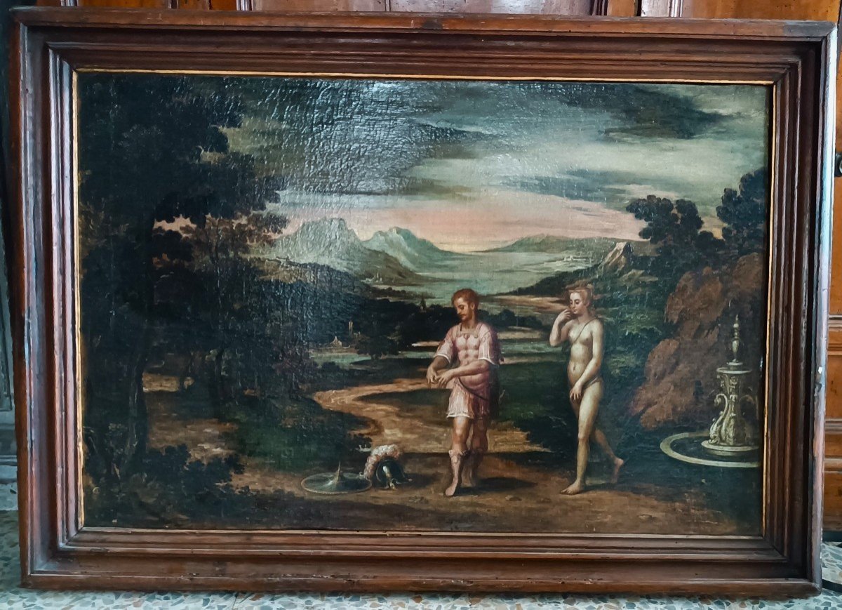 Pair Of Ancient Paintings - Mythological Subject - Roman School - 17th Century-photo-3