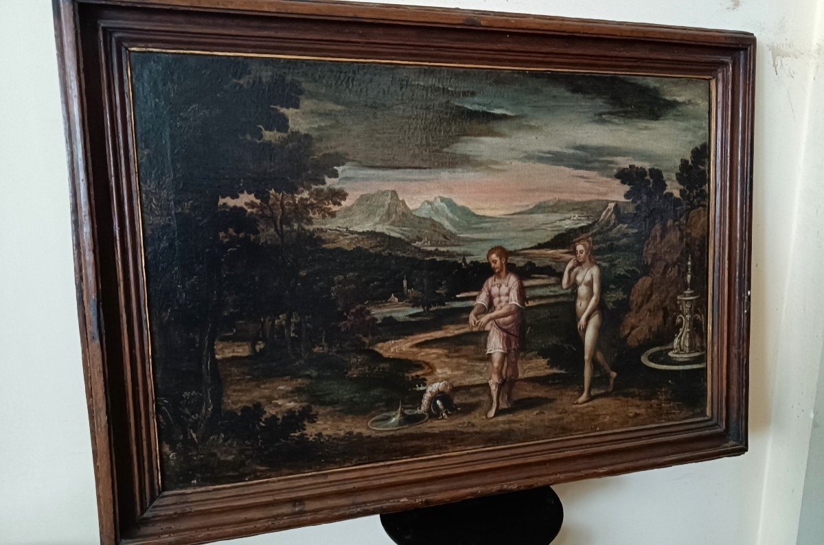 Pair Of Ancient Paintings - Mythological Subject - Roman School - 17th Century-photo-4