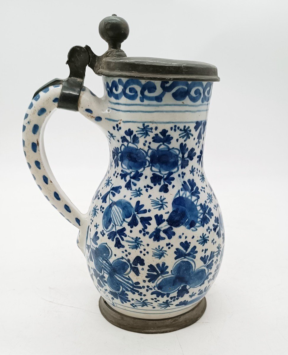 Chope à Bière Bleue Et Blanche, Delft 18ème Siècle 1733-photo-2