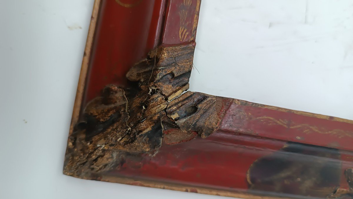 19th Century Lacquered Chinoiserie Frame-photo-4