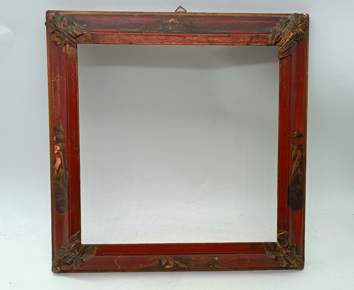 19th Century Lacquered Chinoiserie Frame