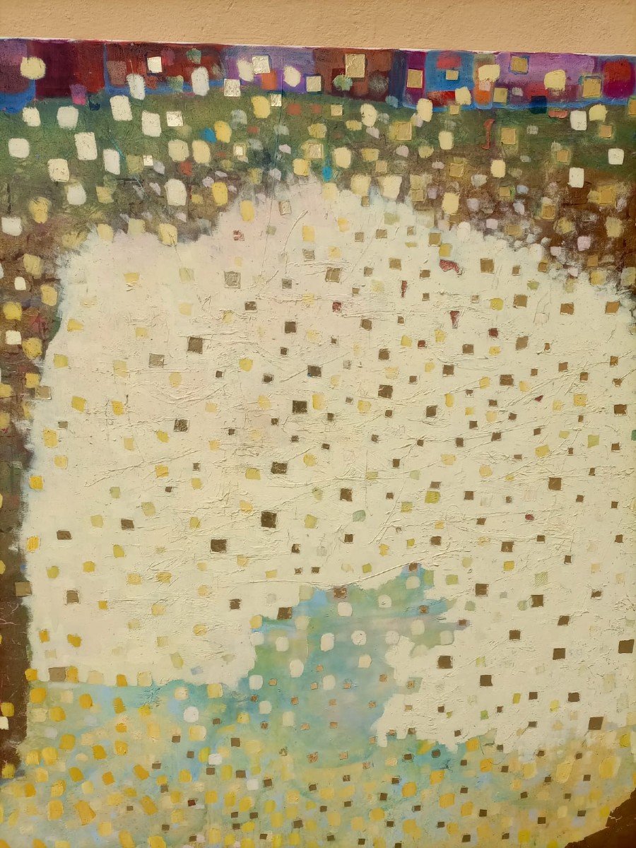 Large Oil Canvas  Subject Abstrait, 200 X 180 Cm-photo-1