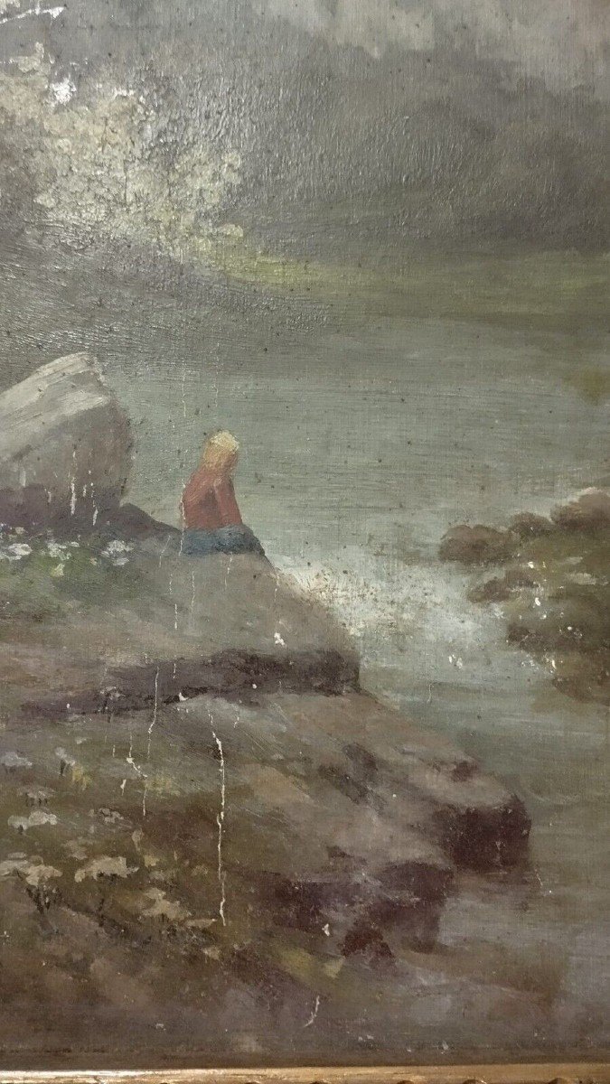 Painting Early 1900s Oil On Cardboard Italy C.de Consoli-photo-1