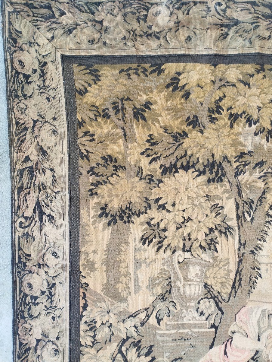 Large Antique French Tapestry From The Early 1900s,-photo-4