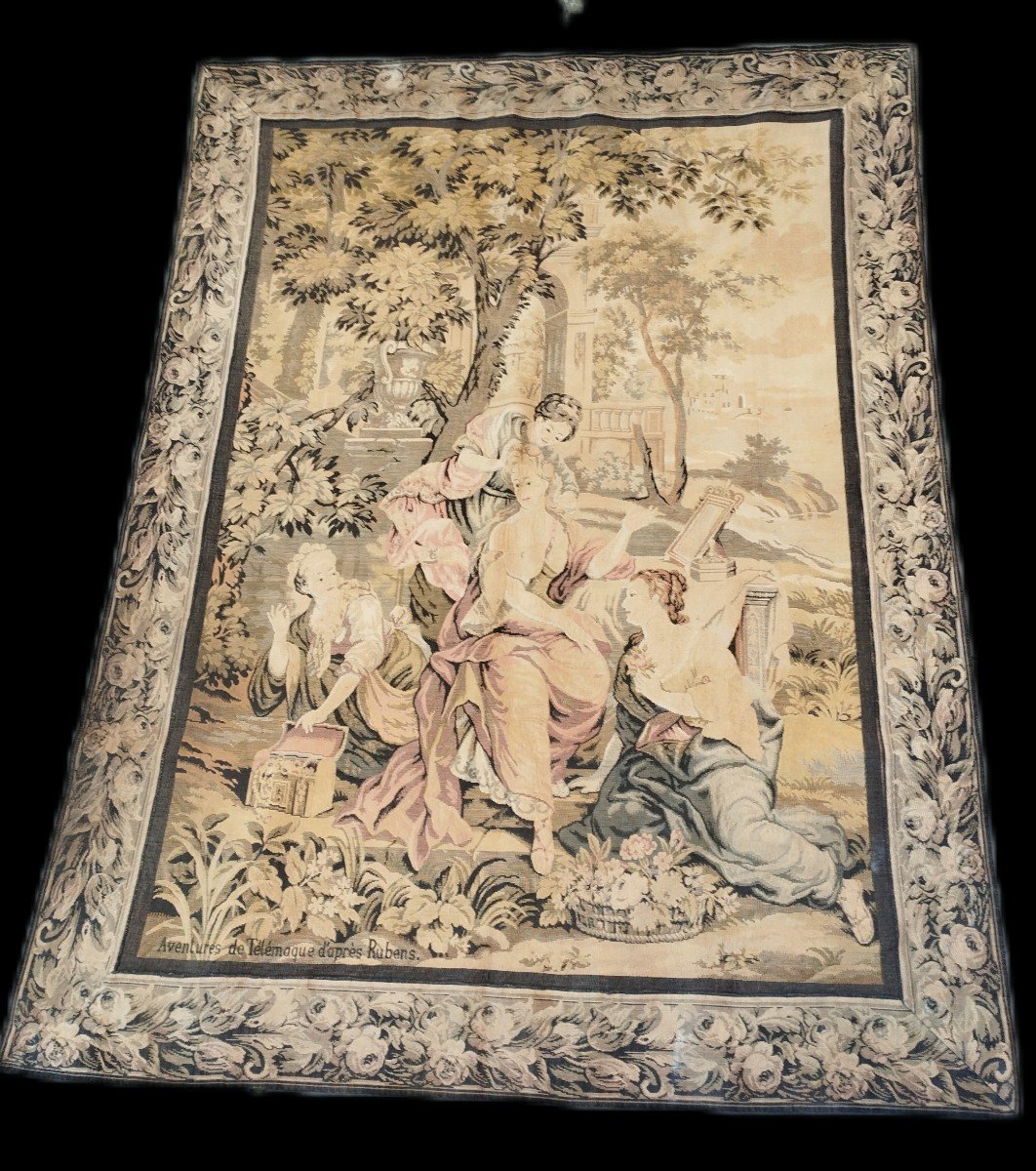 Large Antique French Tapestry From The Early 1900s,