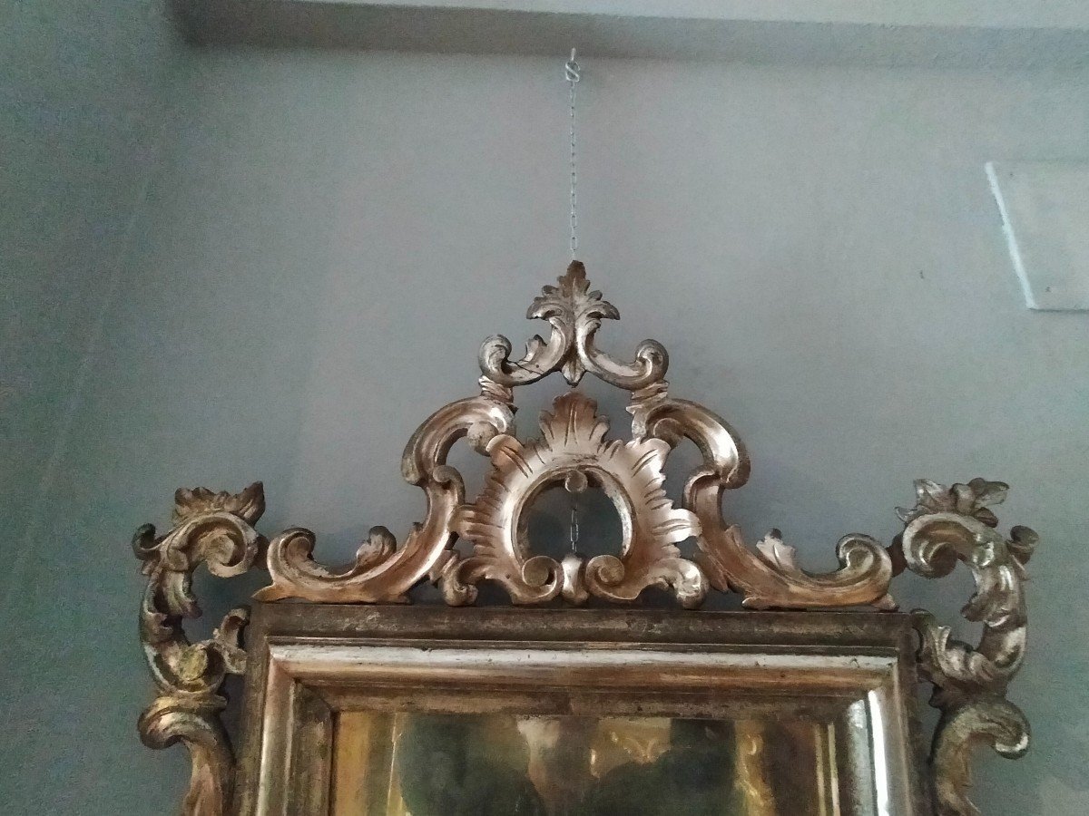 Beautiful Mirror In Silvered Wood, Second Half Of The 19th Century-photo-4