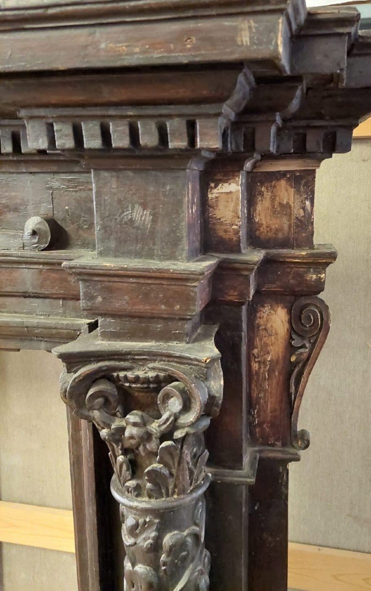 Grand cadre sculpté style Renaissance Italie 17ème siècle-photo-4