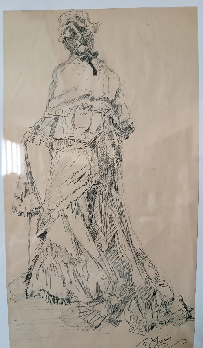 Indian Ink Painting On Paper Pio Joris (rome, 8 June 1843 – Rome, 6 March 1921)-photo-1
