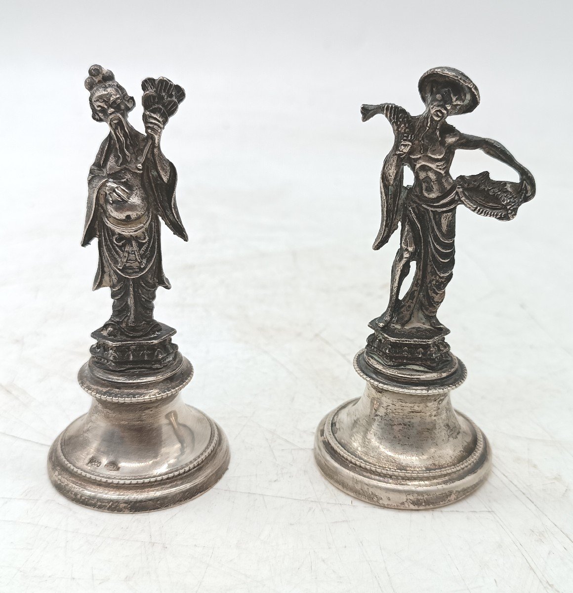 Pair Of Alessandria 800 Silver Figurines-photo-2