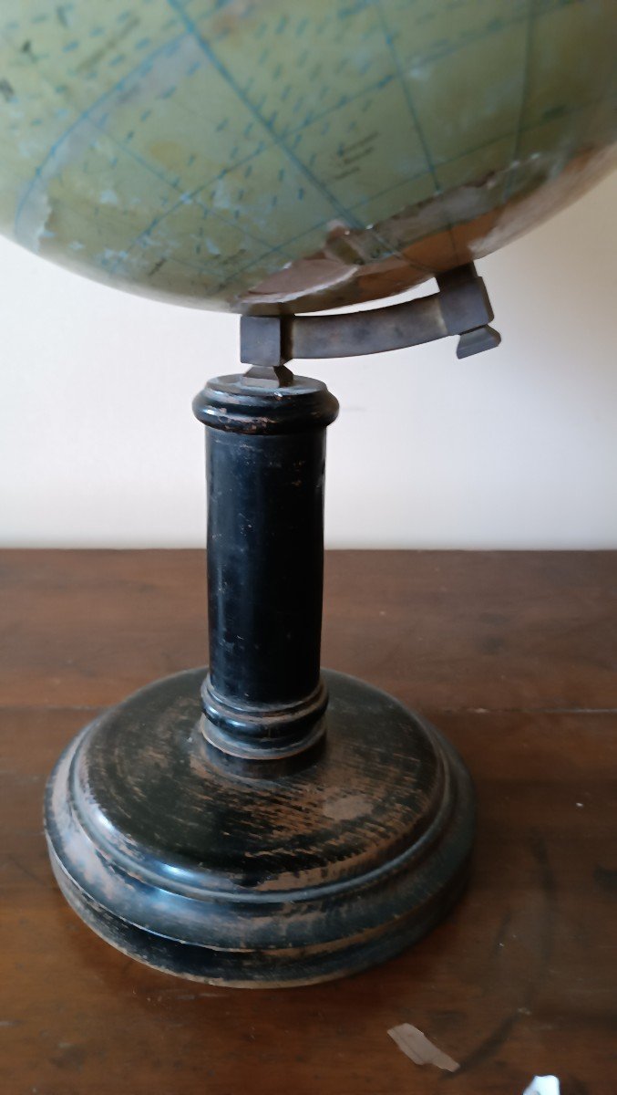 Ancient Terrestrial Globe G.thomas France Early 1900s-photo-3