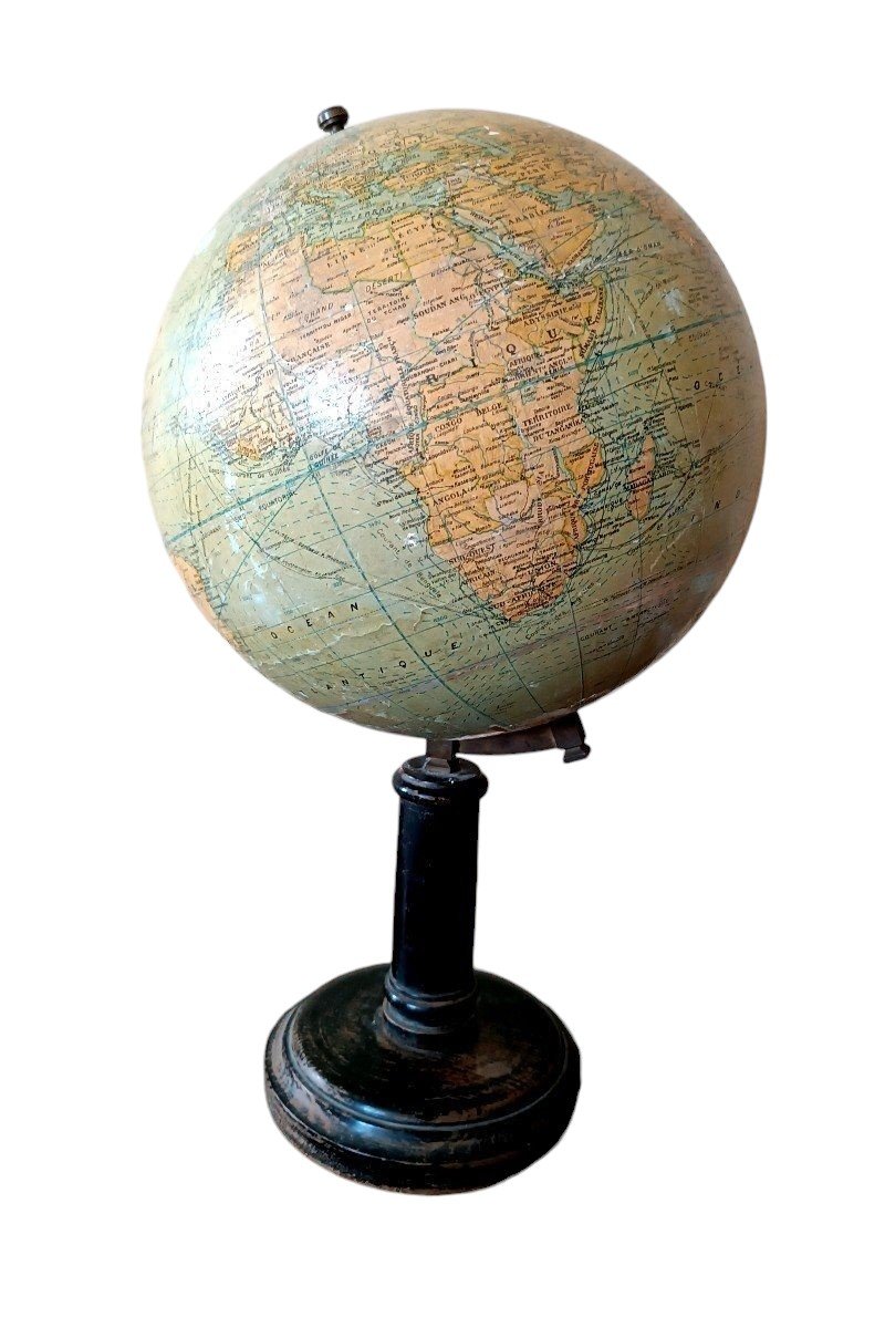 Ancient Terrestrial Globe G.thomas France Early 1900s