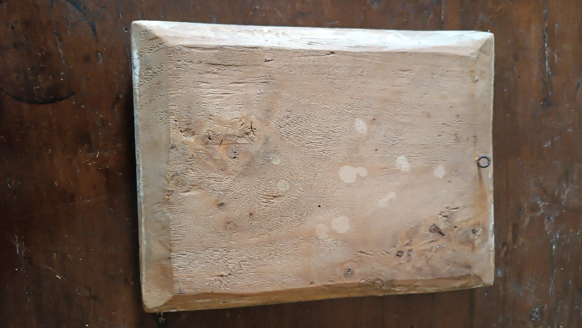 Antique 18th Century Light Blue Lacquered Cartagloria Frame-photo-2