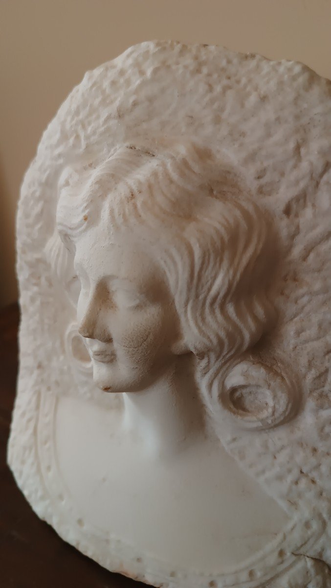 Ancient Marble Female Bust Sculpture From The Early 1900s-photo-1