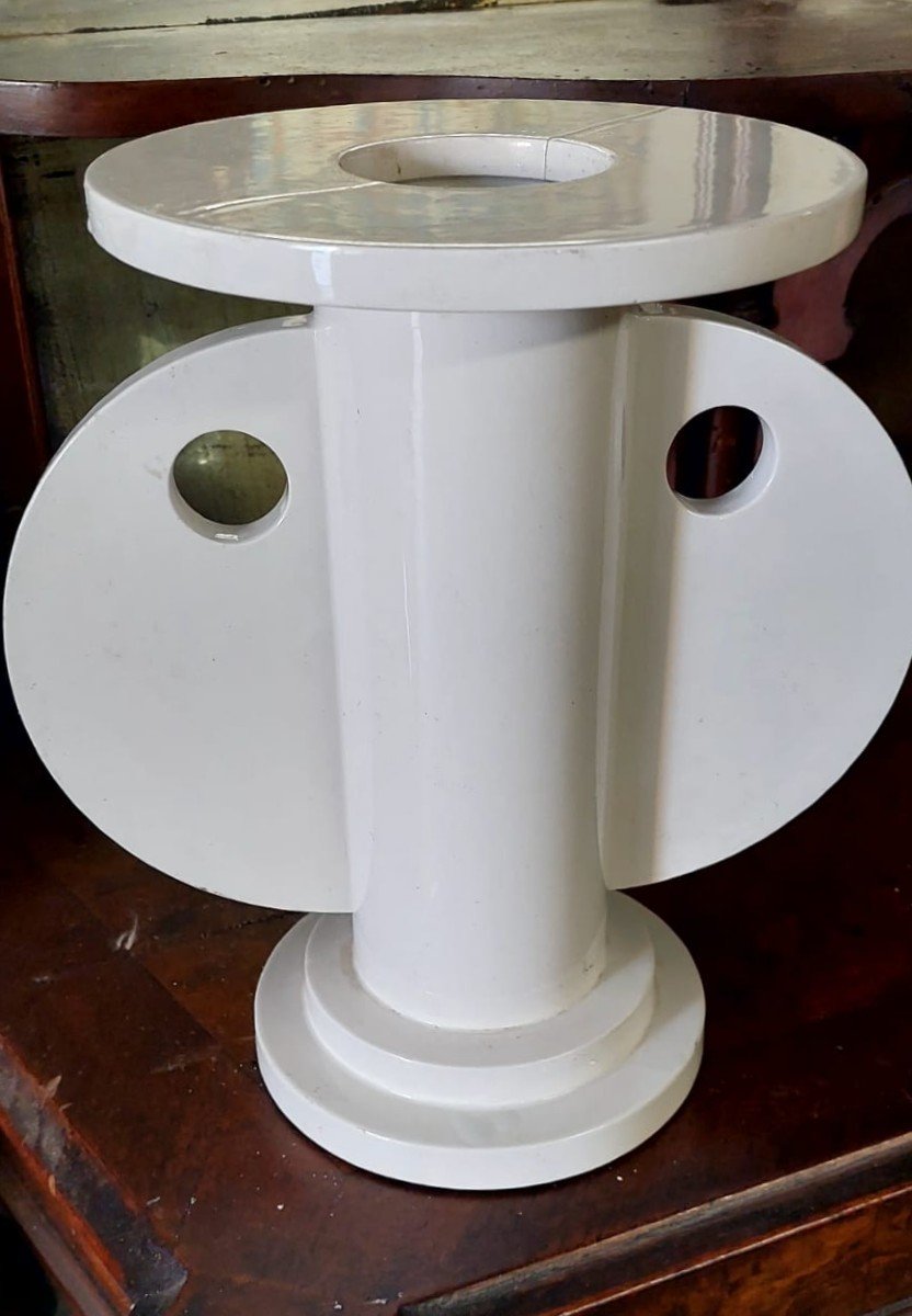 Rare White Ceramic Vase Design Nathalie Du Pasquier For Alessio Sarri 1989-photo-2