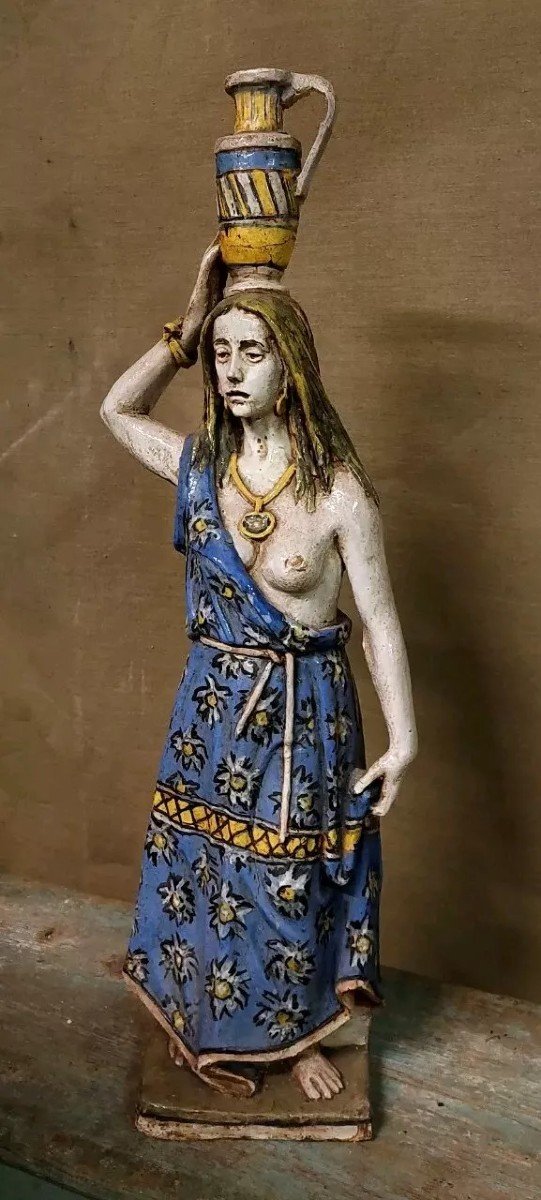 Large Odalisque Sculpture In Glazed Terracotta By Roberto Pucci, Florence, 1960s-photo-2