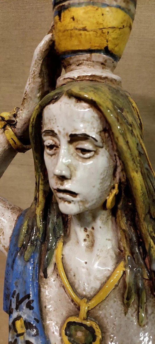 Large Odalisque Sculpture In Glazed Terracotta By Roberto Pucci, Florence, 1960s-photo-4