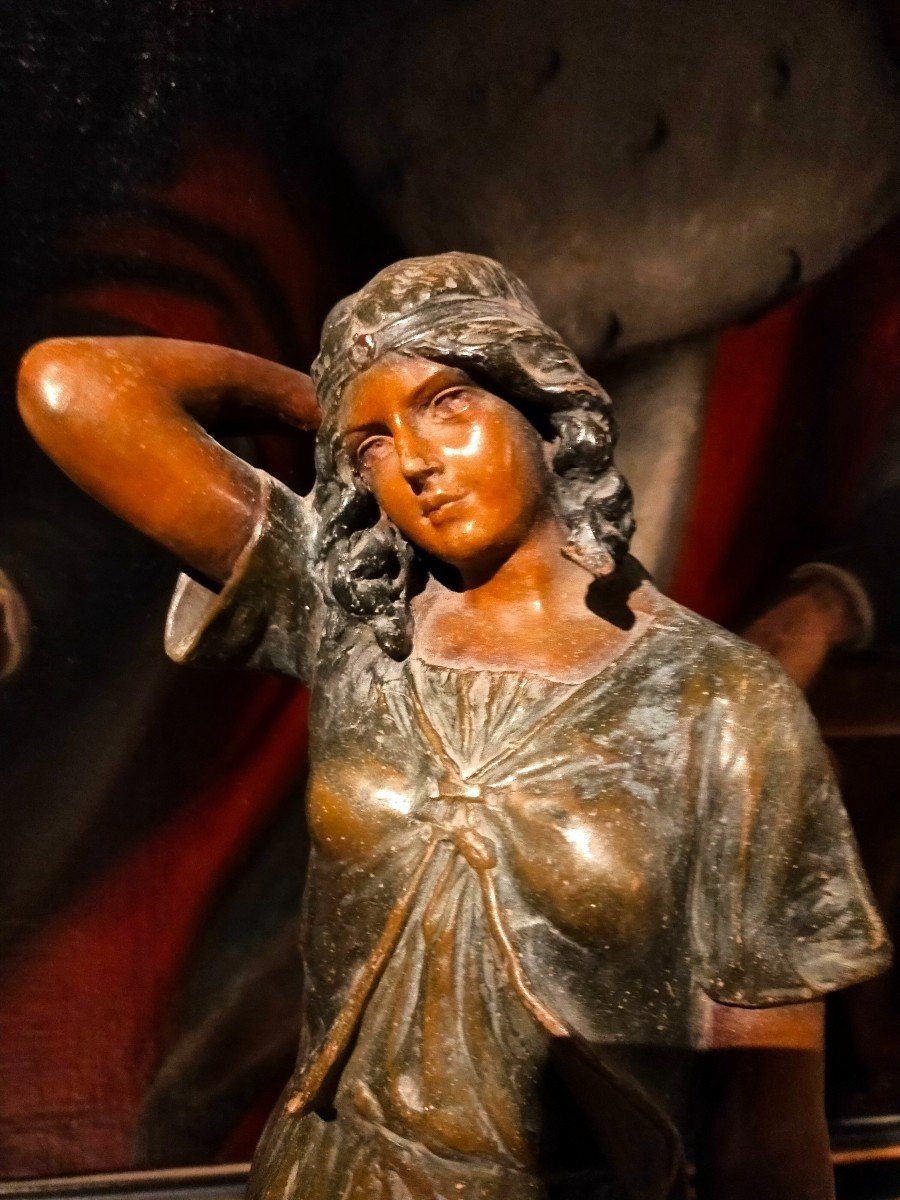 Grande Sculpture En Terre Cuite Du Début Des Années 1900  Odalisque  - enrico lazar-photo-4