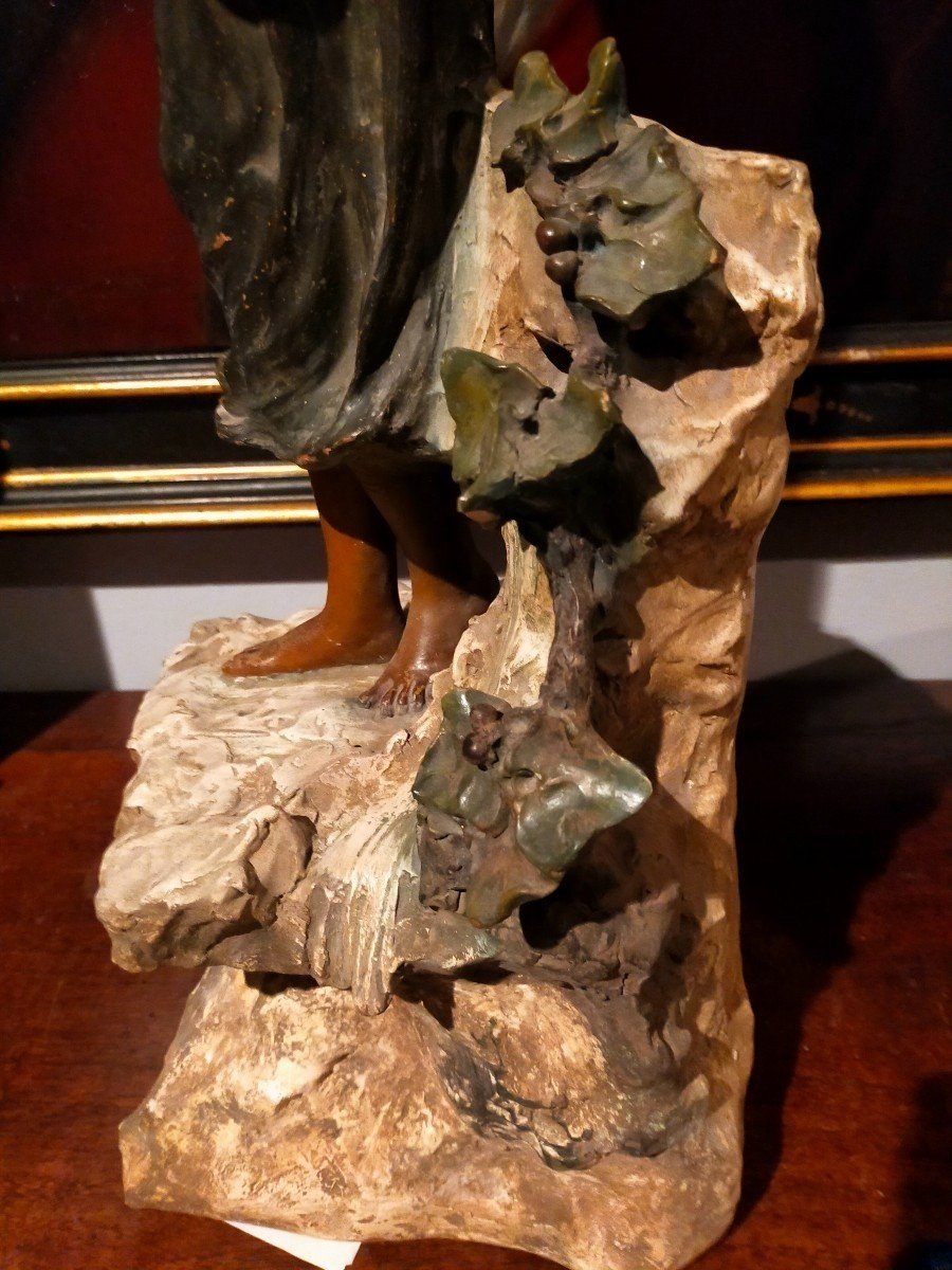 Grande Sculpture En Terre Cuite Du Début Des Années 1900  Odalisque  - enrico lazar-photo-3