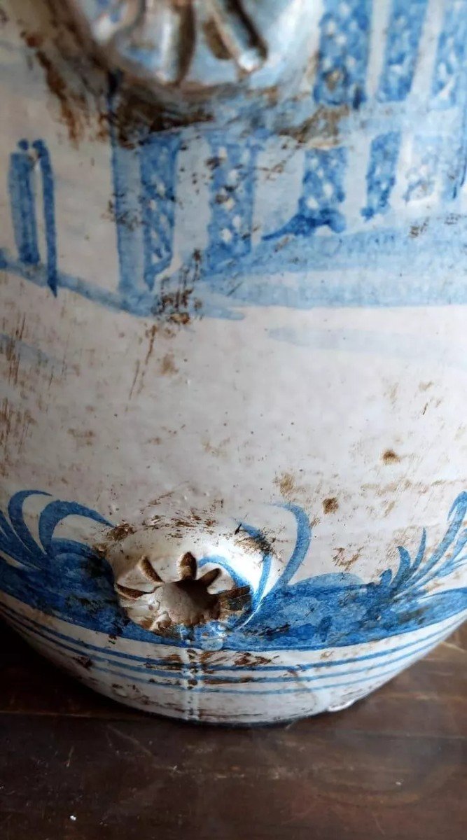 Large Antique 19th Century Majolica Jar Naples-photo-3