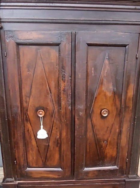 Armoire Armoire Ancienne En Noyer à 2 Portes, 17ème Siècle-photo-4