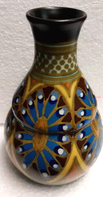Ralibe Plazuid Ceramic Vase, Gouda, Holland, First Twenty Years Of The 20th Century-photo-2