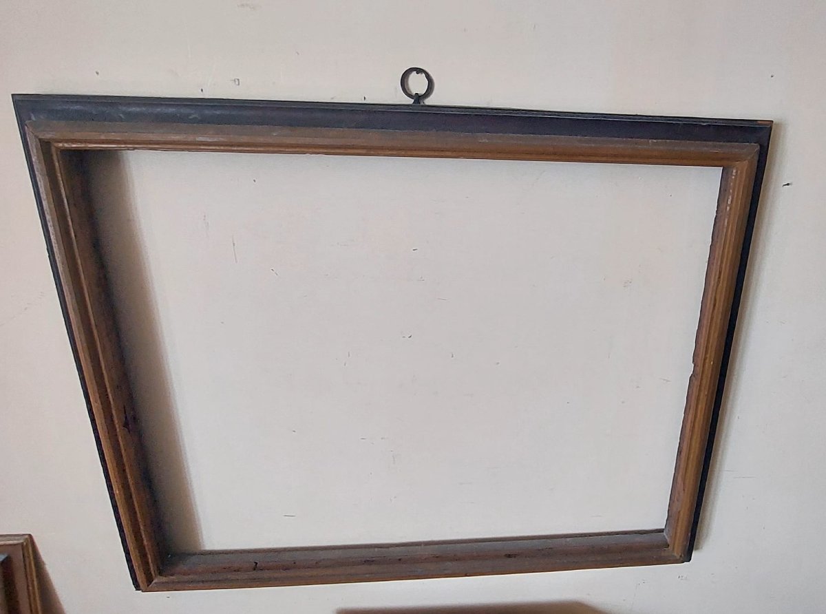 Large Wood And Lacquer Frame, 17th Century Italian Manufacture-photo-1