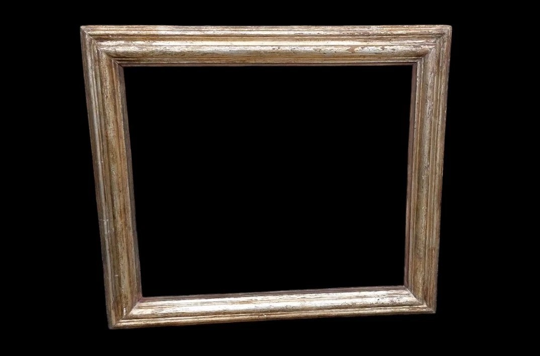 Antique Wood Silver And Mecca Frame 19th Century 87x77 Cm