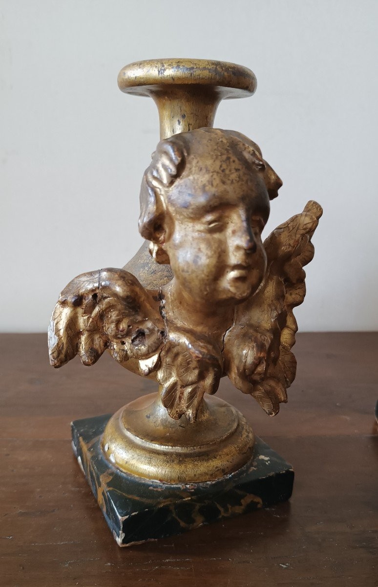 Pair Of Candlesticks - Palm Holders From The 18th Century-photo-3