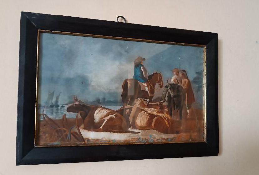 Ancient Painting Tempera On Paper Italian School 18th Century
